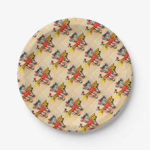 kitten cat student paper plate