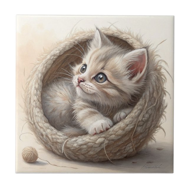 Kitten Ceramic Tile (Front)