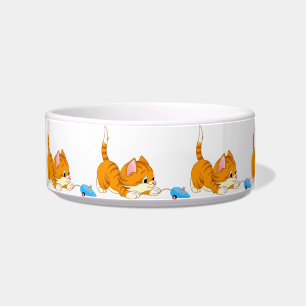 Kitten Chasing a Mouse Bowl