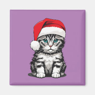 Kitten Christmas Magnet