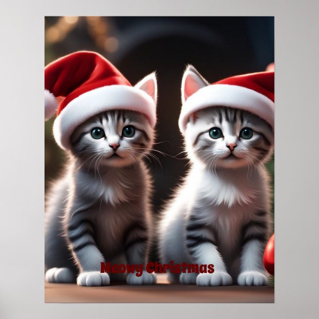 Kitten Christmas Poster (Front)