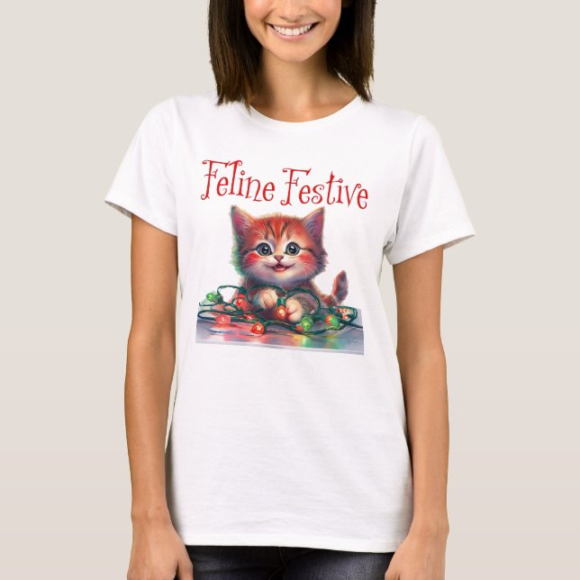 kitten christmas t-shirt (Front)