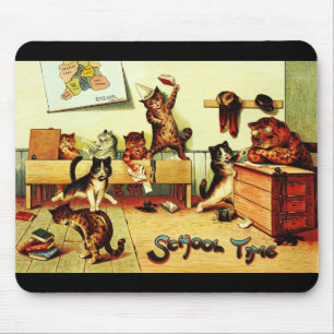 Kitten Classroom Chaos Louis Wain Mouse Pad