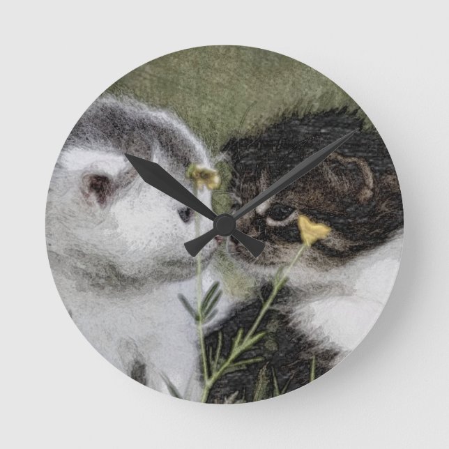 Kitten, Cute, Nature Round Clock (Front)