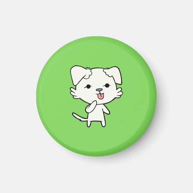 Kitten Dog Magnet – Green (Front)