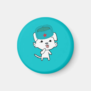 Kitten Dog with Hat Magnet