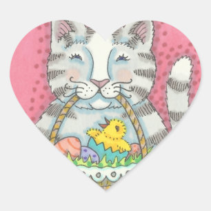 KITTEN &  EASTER EGG BASKET, CAT STICKERS Sheet