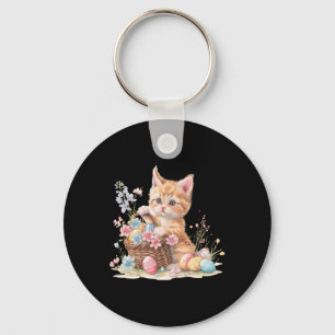 Kitten Easter Kitten Eggs Artwork  Key Ring