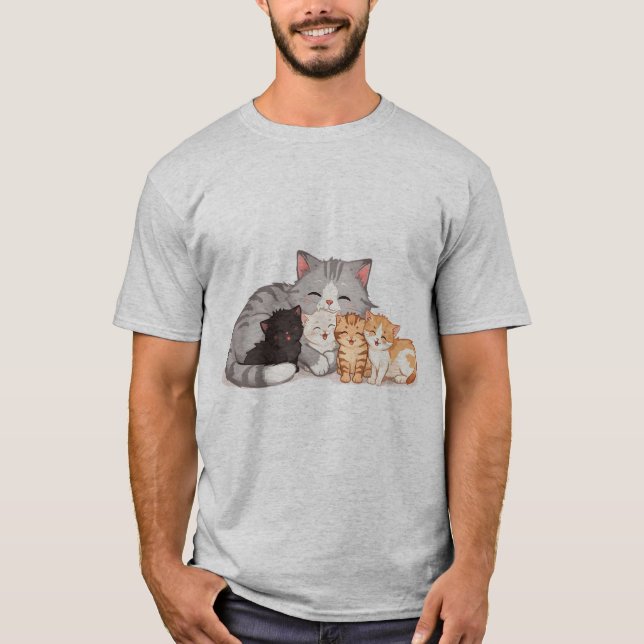 Kitten Family Snuggle T-Shirt (Front)