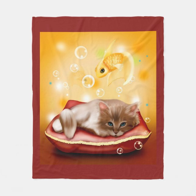 Kitten Fleece Blanket (Front)