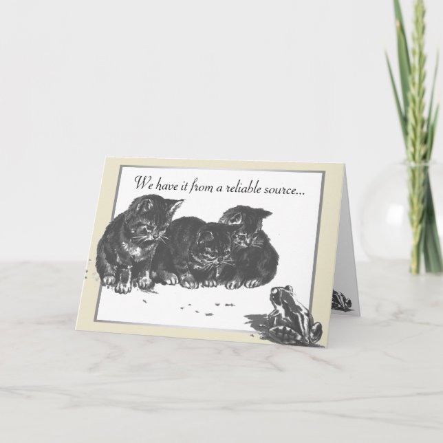 Kitten Frog Birthday Card (Front)