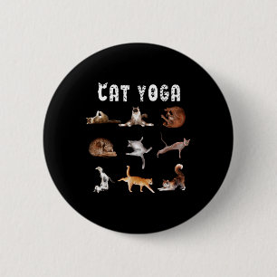 Kitten Funny Cat Lover Yoga Poses Men Women _1  6 Cm Round Badge