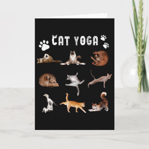 Kitten Funny Cat Lover Yoga Poses Men Women Card