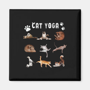 Kitten Funny Cat Lover Yoga Poses Men Women Magnet