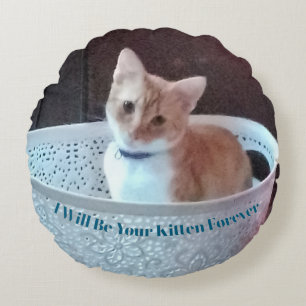 Kitten Funny ,Text And Photo May Be Replaced, Round Cushion