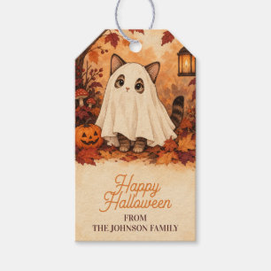 Kitten Ghost Costume Halloween Personalised Gift Tags