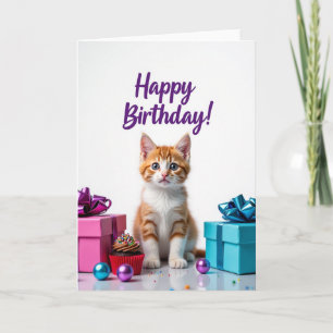 Kitten Gifts Birthday Card