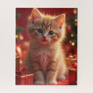 KITTEN GINGER CAT CHRISTMAS JIGSAW PUZZLE