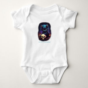 Kitten Halloween Skull Baby Bodysuit