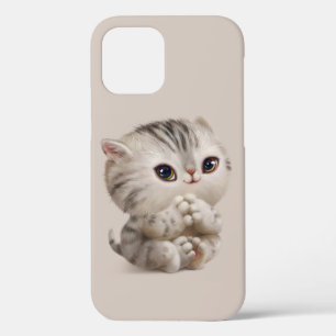 Kitten Hand Drawn Cute Baby Animal Simple iPhone 12 Case