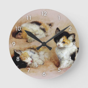 Kitten, Henriëtte Ronner-Knip Round Clock