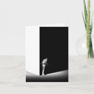 Kitten Hiding In Dark Shadow Card