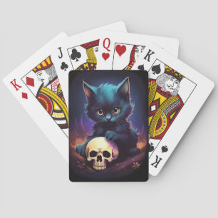 Kitten Horror Skull Playing Cards