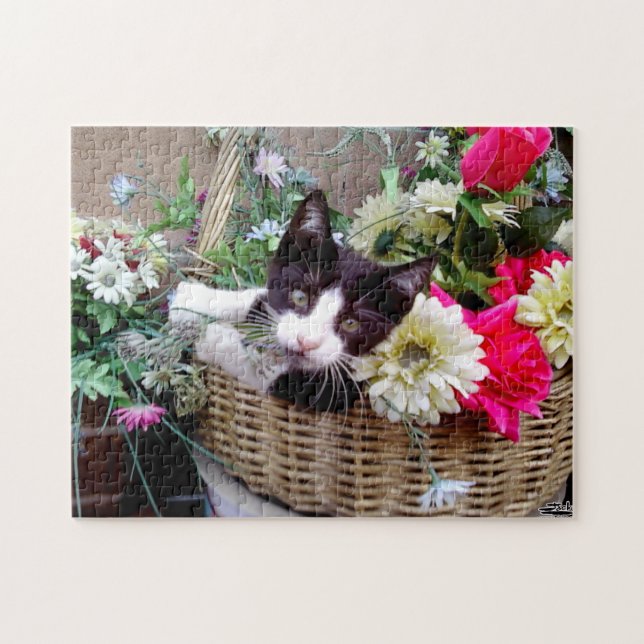 Kitten in a Basket Jigsaw Puzzle (Horizontal)