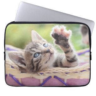 Kitten In A Basket Laptop Sleeve