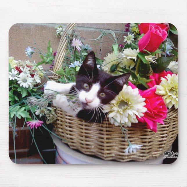 Kitten in a Basket Mouse Pad (Front)