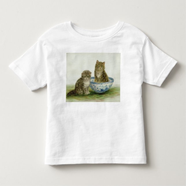 Kitten in a Blue China Bowl Toddler T-Shirt (Front)