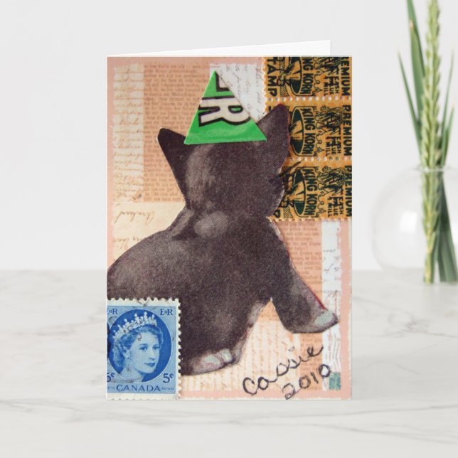 Kitten in A Party Hat Card (Front)
