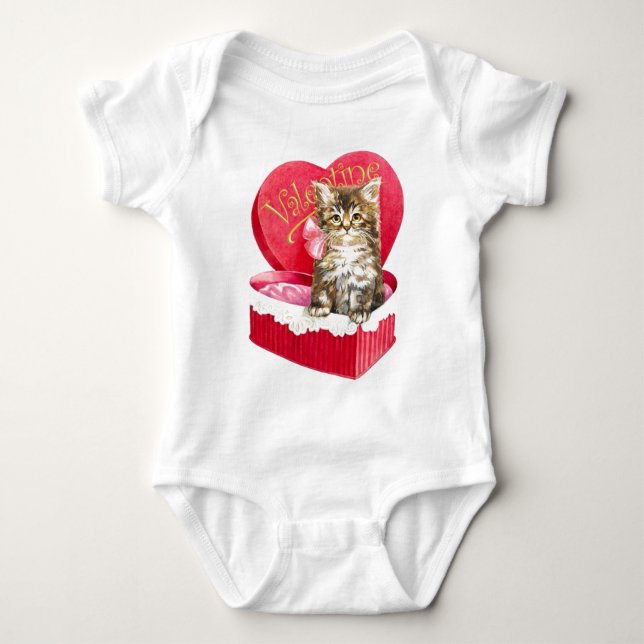 Kitten in Candy Box Baby Bodysuit (Front)