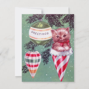 Kitten In Christmas Tree Holiday Card