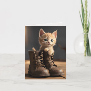 Kitten In Old Boot Note Card