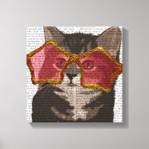 Kitten in Star Sunglasses Canvas Print