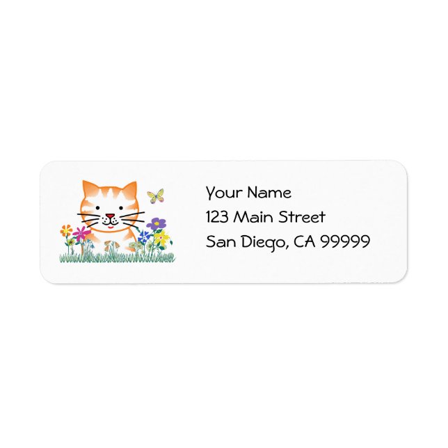 Kitten in the Garden Return Address Label (Front)