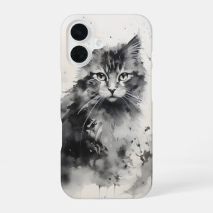 Kitten Ink Painting iPhone 16 Case