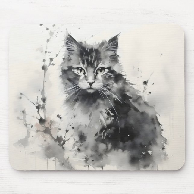 Kitten Ink Painting Mouse Pad (Front)