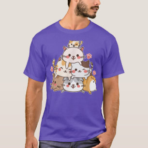 Kitten Japanese Funny Kawaii Anime Neko Ramen Cat T-Shirt