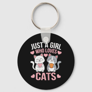 Kitten Just A Girl Who Loves Cats Shirt Cute Cat L Key Ring