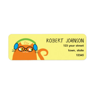 Kitten Kawaii Return Address Label