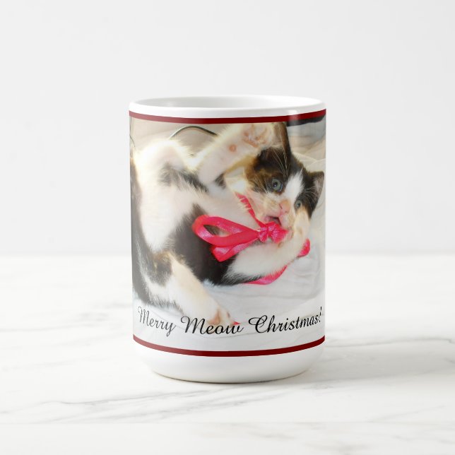 Kitten Keepsake Photo Text, Snowflake, Customise, Coffee Mug (Center)