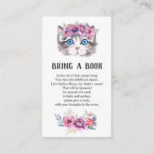 Kitten Kitty Cat Baby Shower Bring a Book Enclosur Enclosure Card