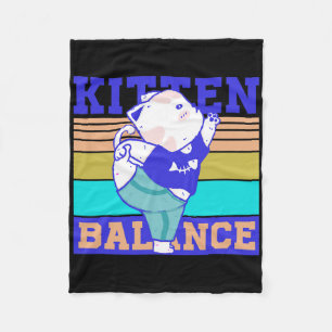 Kitten Lance Spiritual Yoga Cute Cat Animals Pets Fleece Blanket