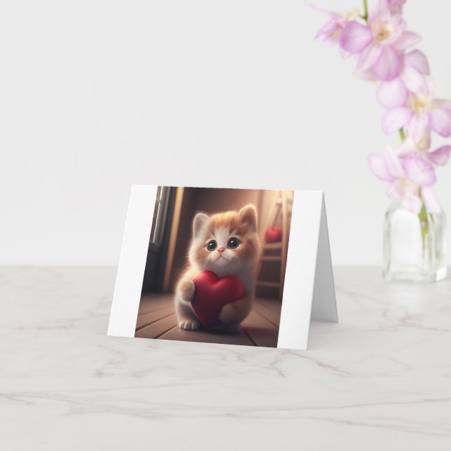 Kitten Love Card (Orchid)