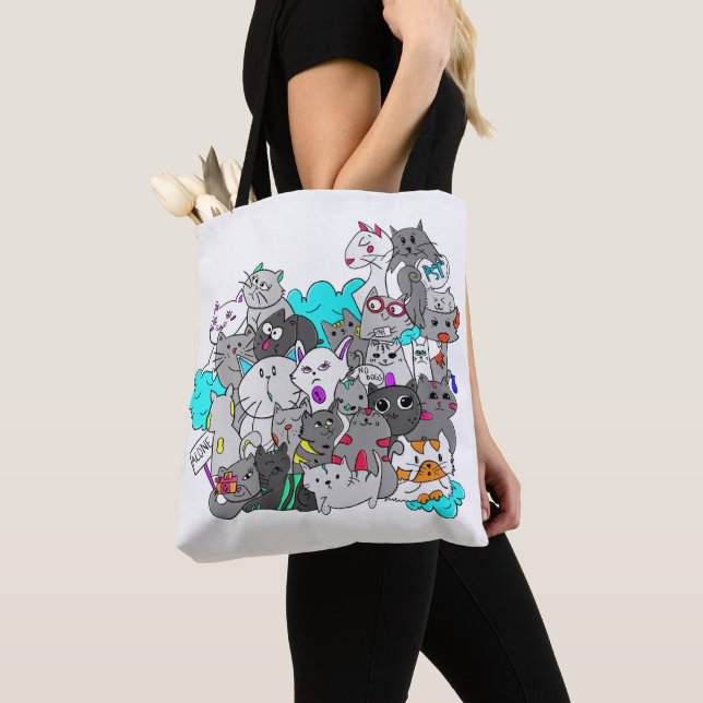 Kitten Mashup Tote Bag (Close Up)