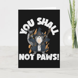 Kitten Meow Parody Movie Funny Cat Wizard You Shal Card