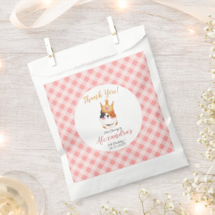 Kitten Meow Pink Crown Girl Kitty Cat Birthday Favour Bag