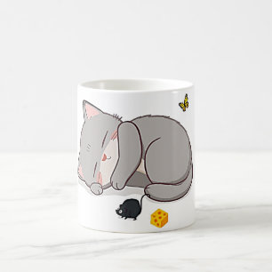 Kitten, mouse and cheese coffee mug